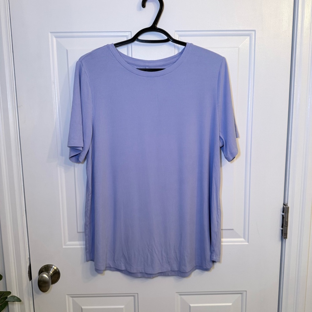 Addition Elle Light Purple Short Sleeve Top